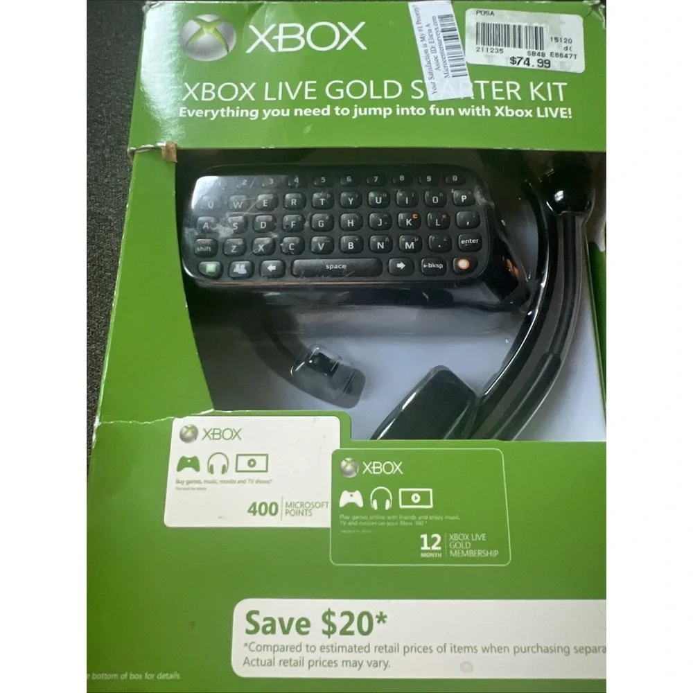 Xbox Live Gold Starter Kit Xbox 360 Chatpad and Headset